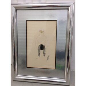 Erte "The Lady With The Fur Muff" Silkscreen 84/300 Signed Framed Matted